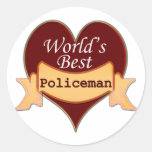 World's Best Policman Round Stickers