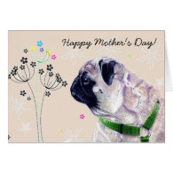 World's Best Pug Mommy! Mother's Day Card