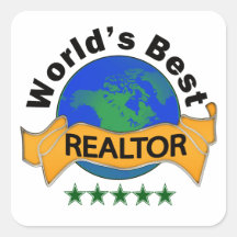 World's Best Realtor Square Stickers