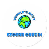 World's Best Second Cousin stickers by familytshirts World's Best Second Cousin stickers
