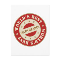 Worlds Best Sixth Grader postcards by TeeShirtsTShirts Worlds Best Sixth Grader postcards