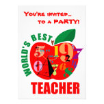 World's Best Teacher Apple Invitation