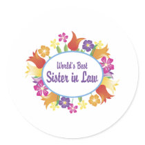 World's Best Tees Sister in Law Tees and Gifts stickers