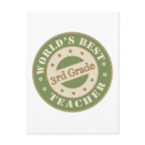 Worlds Best Third Grade Teacher postcards by TeeShirtsTShirts Worlds Best Third Grade Teacher postcards