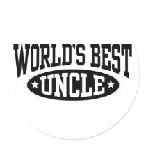 World's Best Uncle Round Stickers