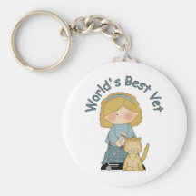 World's Best Vet - Blonde Hair Key Chains