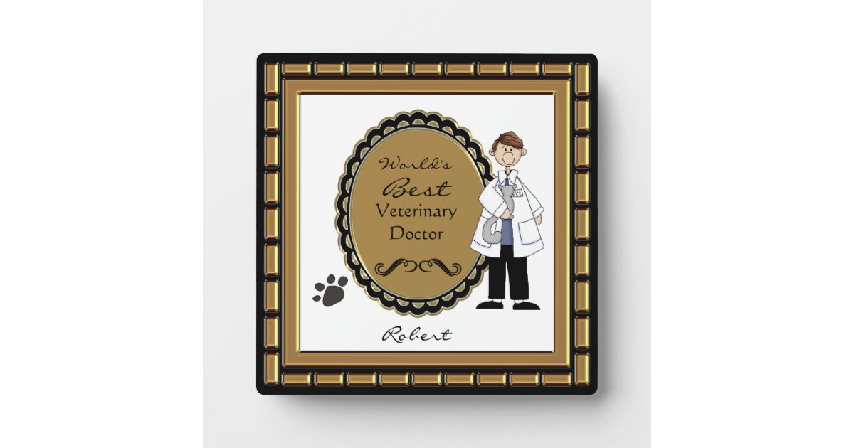 World's Best Veterinarian Male Plaque Zazzle