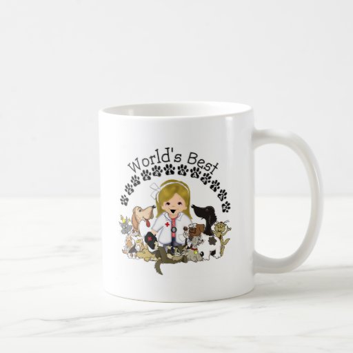 World's Best Veterinarian Mug -Female Blond Hair