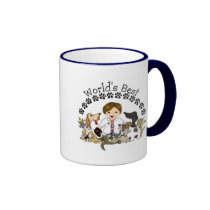 World's Best Veterinarian Mug- Male Brown Hair mugs