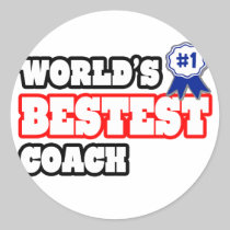 World's Bestest Coach Round Stickers