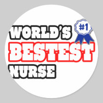 World's Bestest Nurse Round Sticker