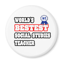 World's Bestest Social Studies Teacher Refrigerator Magnet
