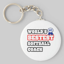 World's Bestest Softball Coach Key Chain