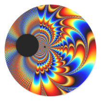 Worlds Collide - Fractal Round Sticker