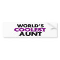 Worlds Coolest Aunt bumper stickers