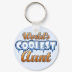 World's Coolest Aunt Round Keychain