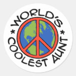 World's Coolest Aunt Round Stickers