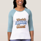 World's Coolest Aunt Ladies 3/4 Sleeve Fitted Raglan