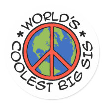 World's Coolest Big Sister Round Stickers