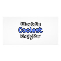 World's Coolest Firefighter photo cards