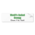 World's Coolest Grampy bumper stickers
