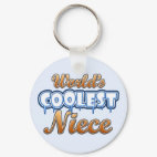 World's Coolest Niece Round Keychain