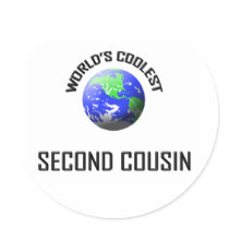 World's Coolest Second Cousin stickers by familytshirts World's Coolest Second Cousin stickers
