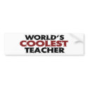 Worlds Coolest Teacher bumper stickers
