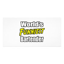 World's Funniest Bartender Customized Photo Card