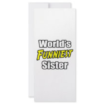 World's Funniest Sister rack cards by Proud_Sister_Shirts World's Funniest Sister rack cards