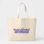 Worlds Greastest Groomsman Blue Black Tote Bags