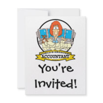 WORLDS GREATEST ACCOUNTANT MEN CARTOON CUSTOM INVITATIONS