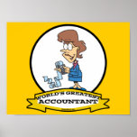 WORLDS GREATEST ACCOUNTANT WOMAN CARTOON PRINT