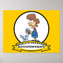 WORLDS GREATEST ACCOUNTANT WOMAN CARTOON PRINT