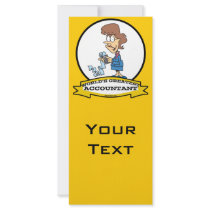 WORLDS GREATEST ACCOUNTANT WOMAN CARTOON CUSTOM RACK CARDS