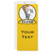 WORLDS GREATEST AIRPLANE FLYER WOMEN CARTOON PERSONALIZED RACK CARD
