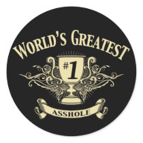 World's Greatest Asshole Round Sticker