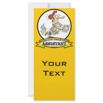 WORLDS GREATEST ASSISTANT WOMEN CARTOON CUSTOMIZED RACK CARD