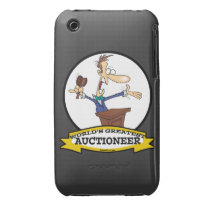 WORLDS GREATEST AUCTIONEER MEN CARTOON CASE-MATE IPHONE 3 CASE