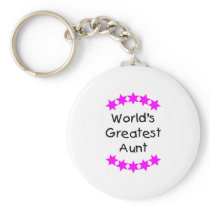 World's Greatest Aunt (pink) Keychain