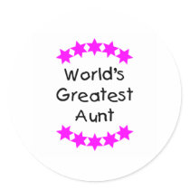 World's Greatest Aunt (pink) Stickers