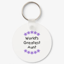 World's Greatest Aunt (purple) keychains