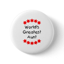 World's Greatest Aunt (red) buttons by familyfrenzy World's Greatest Aunt (red) buttons