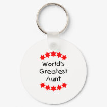 World's Greatest Aunt (red) keychains