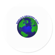 World's Greatest Aunt Round Stickers