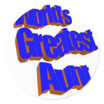 World's Greatest Aunt Round Sticker
