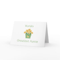 World's Greatest Auntie (flower) Greeting Cards
