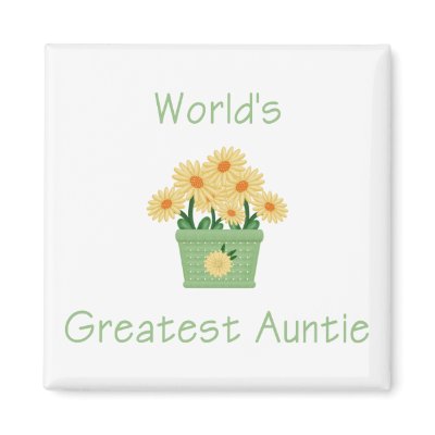 World's Greatest Auntie (flower) Fridge Magnets by familyfrenzy