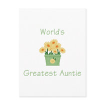 World's Greatest Auntie (flower) Postcard