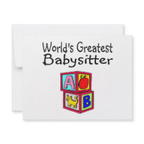 Worlds Greatest Babysitter invitations